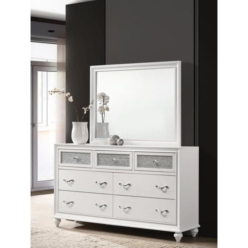 Large Picture of Coaster Furniture Barzini 205894 Dresser Mirror - White