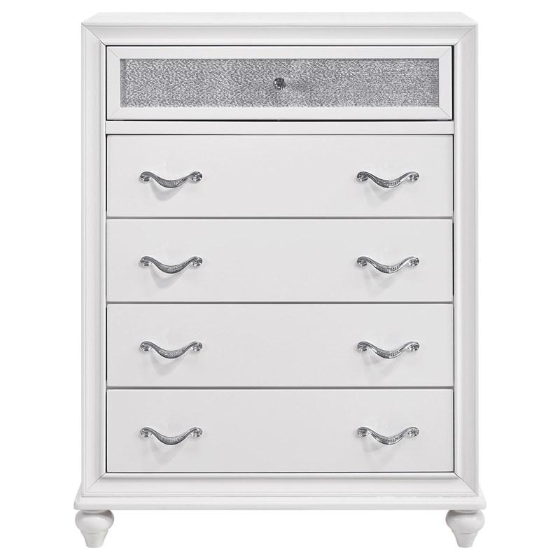 Large Picture of Coaster Furniture Barzini 205895 5-Drawer Bedroom Chest - White