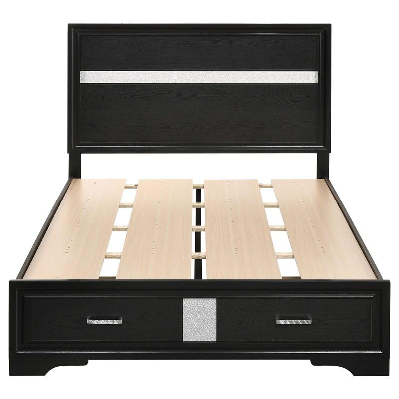 Large Picture of Coaster Furniture Miranda 206361F 51-inch Wood Full Storage Panel Bed - Black