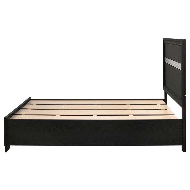Large Picture of Coaster Furniture Miranda 206361F 51-inch Wood Full Storage Panel Bed - Black