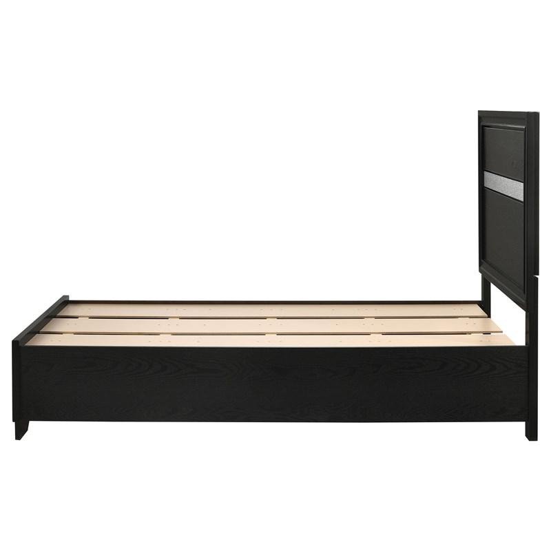 Large Picture of Coaster Furniture Miranda 206361T 51-inch Wood Twin Storage Panel Bed - Black