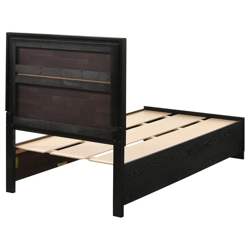 Large Picture of Coaster Furniture Miranda 206361T 51-inch Wood Twin Storage Panel Bed - Black