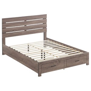 Coaster Furniture Brantford 207040KE Wood Eastern King Storage Panel Bed - Barrel Oak (Beds - King)