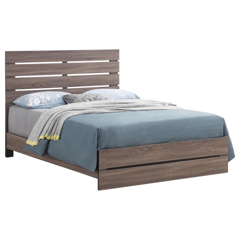 Large Picture of Coaster Furniture Brantford 207041Q Wood Queen Panel Bed - Barrel Oak