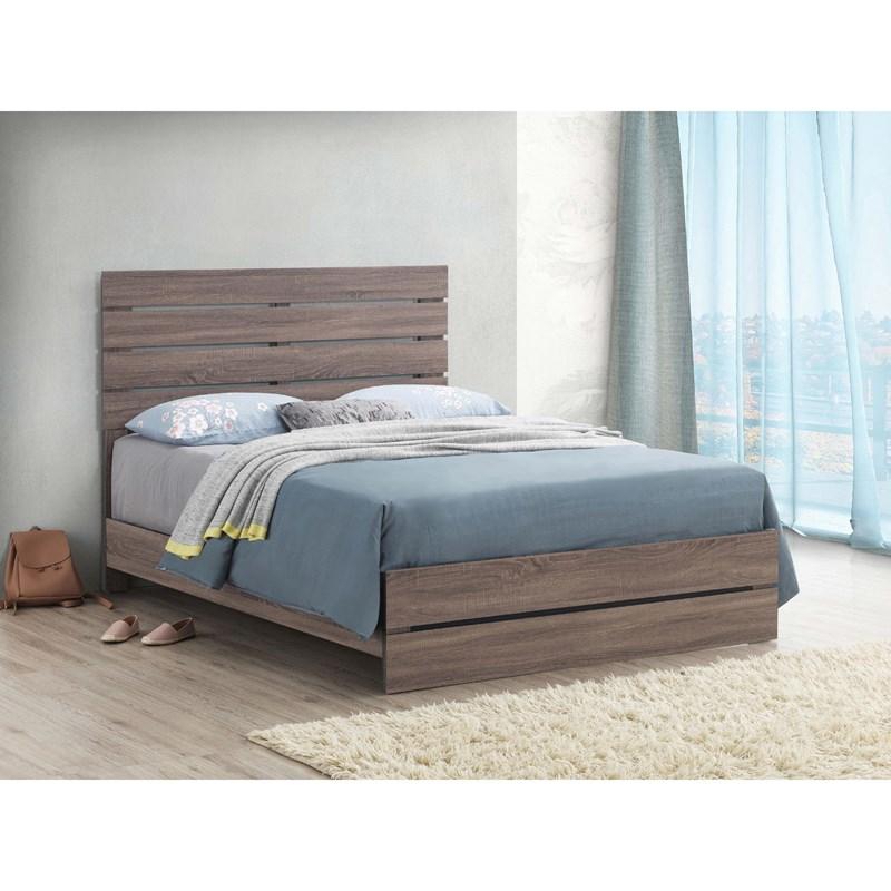 Large Picture of Coaster Furniture Brantford 207041Q Wood Queen Panel Bed - Barrel Oak
