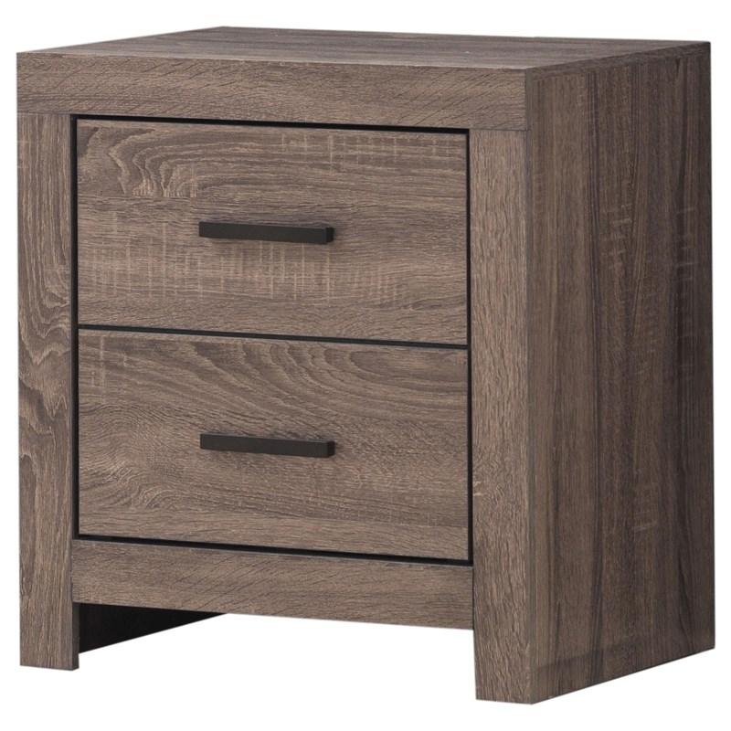 Large Picture of Coaster Furniture Brantford 207042 2-Drawer Nightstand - Barrel Oak