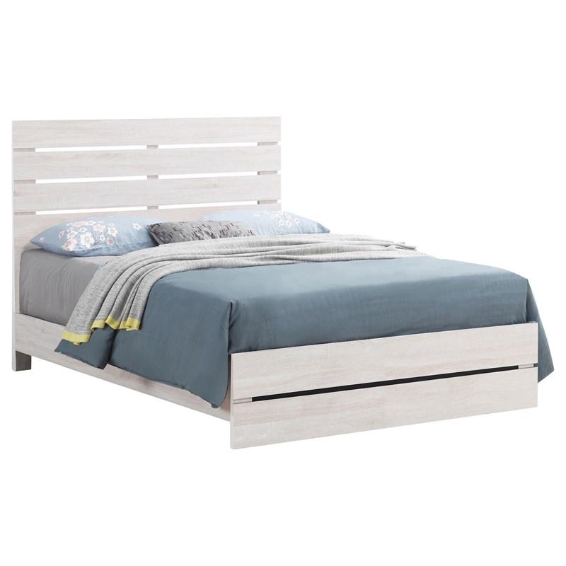 Large Picture of Coaster Furniture Brantford 207051Q Wood Queen Panel Bed - Coastal White
