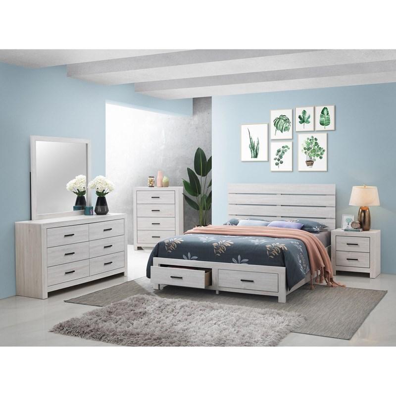 Large Picture of Coaster Furniture Brantford 207052 2-Drawer Nightstand - Coastal White