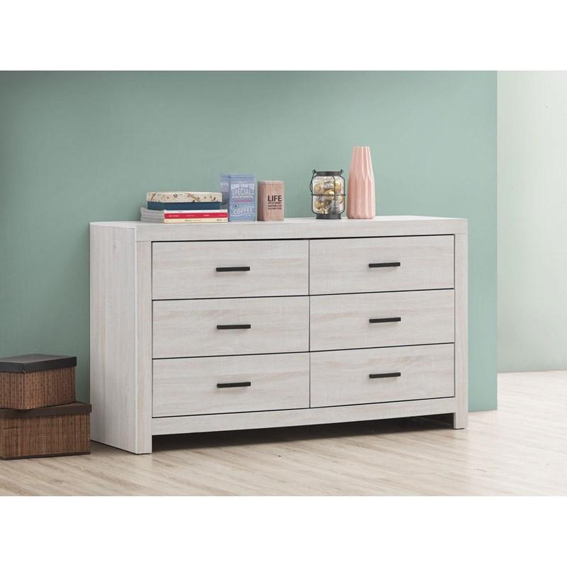 Large Picture of Coaster Furniture Brantford 207053 6-Drawer Dresser - Coastal White