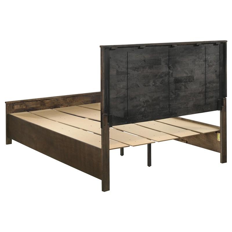 Large Picture of Coaster Furniture Woodmont 222631Q Wood Queen Storage Panel Bed - Rustic Golden Brown