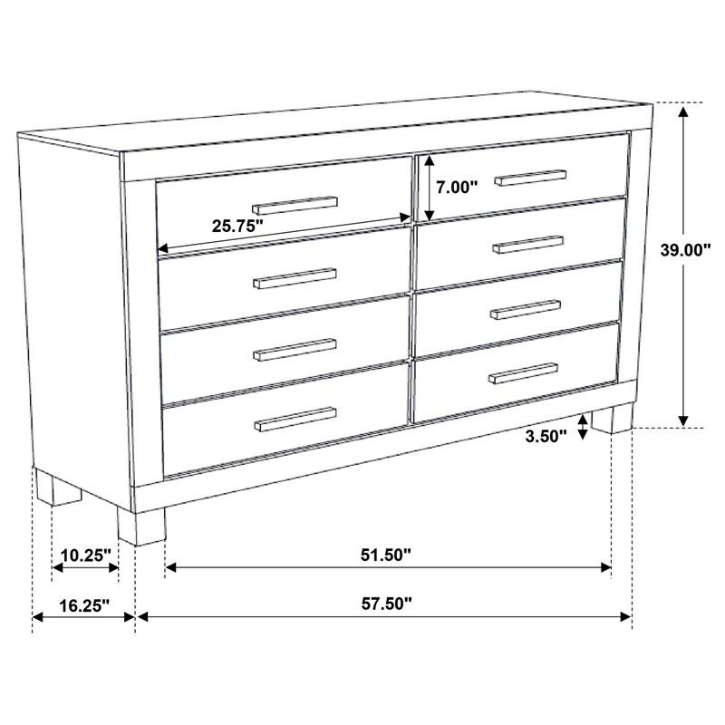 Large Picture of Coaster Furniture Woodmont 222633 8-Drawer Dresser - Rustic Golden Brown