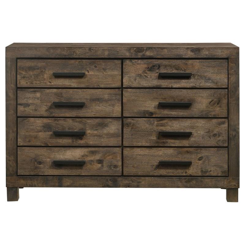 Large Picture of Coaster Furniture Woodmont 222633 8-Drawer Dresser - Rustic Golden Brown