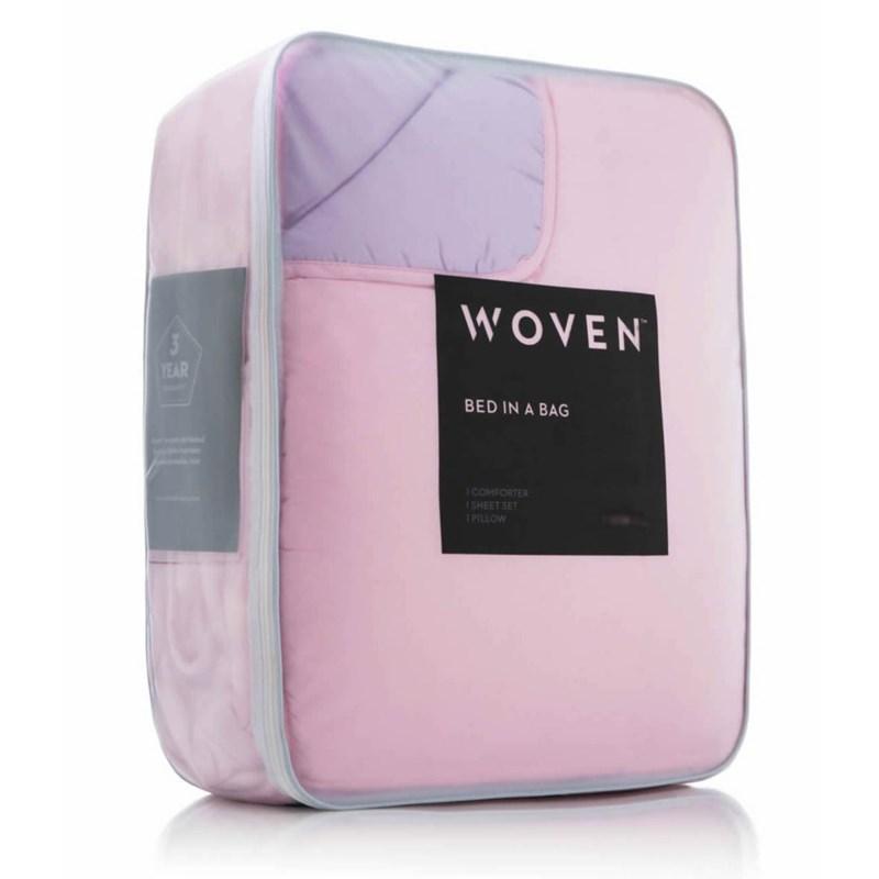 Large Picture of Malouf Reversible Bed-in-a-Bag- Lilac (Queen)