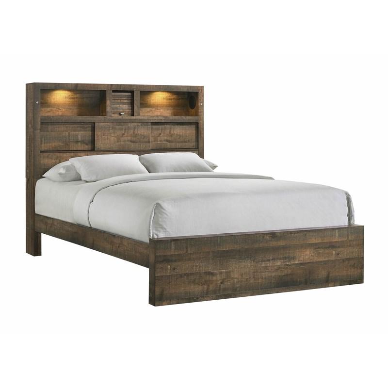 Elements International Bailey BY520QB Queen Bookcase Bed with Bluetooth