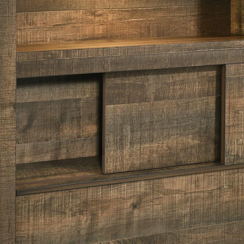 Large Picture of Elements International Bailey BY520QB Queen Bookcase Bed with Bluetooth