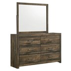 Elements International Bailey BY500DRMR Dresser and Mirror Set