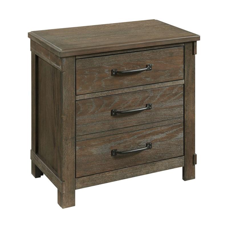 Elements International Scott SC300NS Nightstand with USB Ports - Walnut