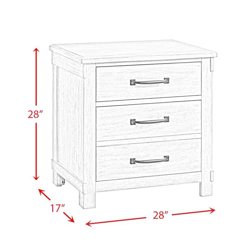 Large Picture of Elements International Scott SC300NS Nightstand with USB Ports - Walnut