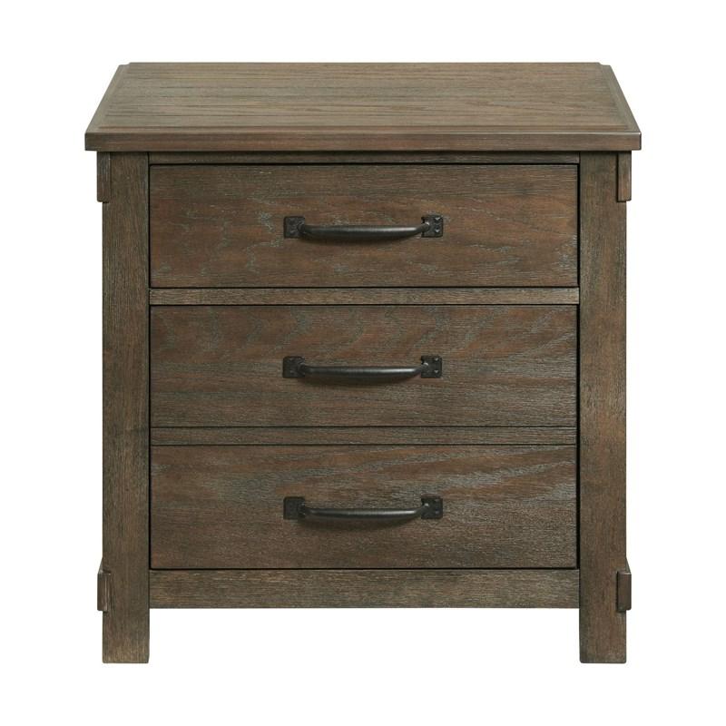 Large Picture of Elements International Scott SC300NS Nightstand with USB Ports - Walnut