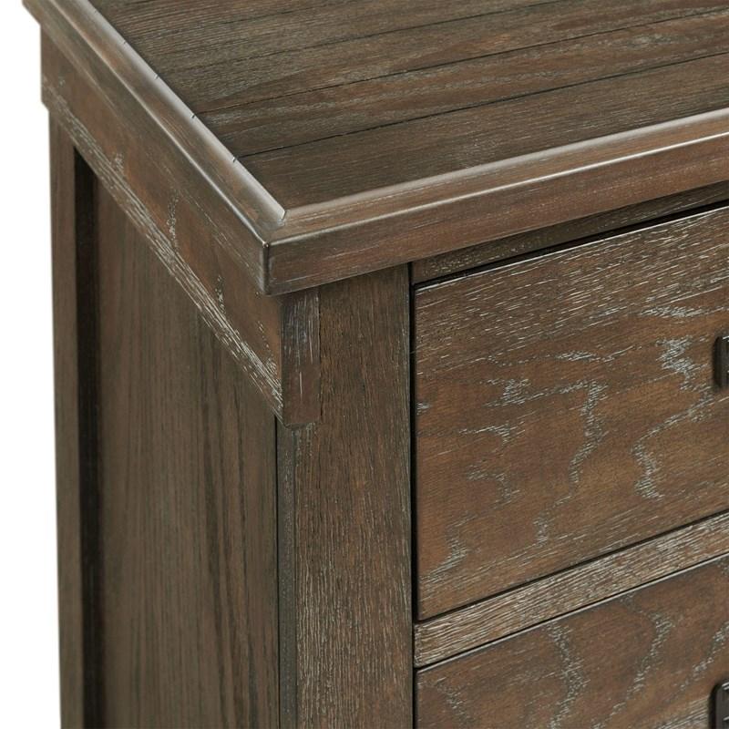 Large Picture of Elements International Scott SC300NS Nightstand with USB Ports - Walnut