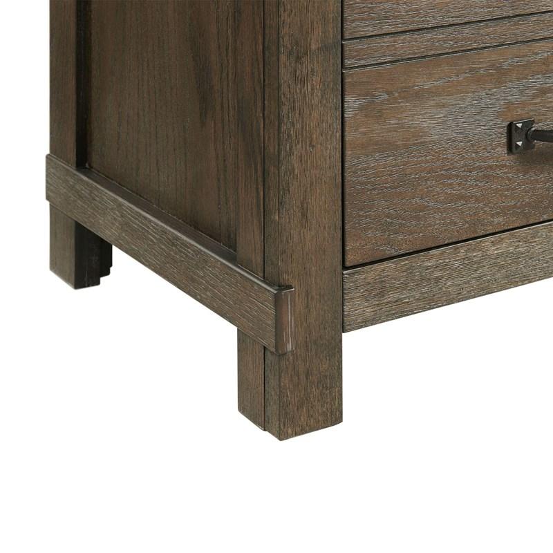 Large Picture of Elements International Scott SC300NS Nightstand with USB Ports - Walnut