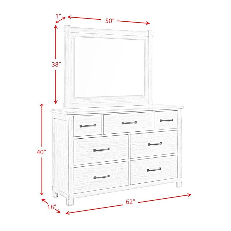 Large Picture of Elements International Scott SC300DRMR Dresser with Mirror Set - Walnut