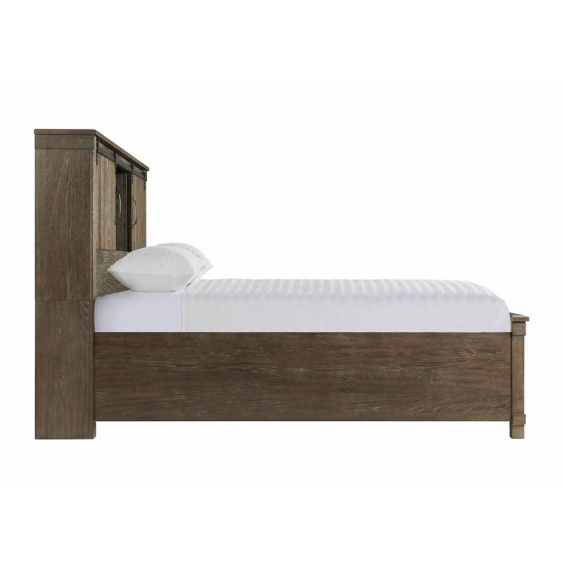 Large Picture of Elements International Scott SC370QB Queen Platform Storage Bed - Walnut