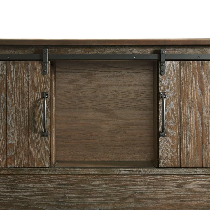 Large Picture of Elements International Scott SC370QB Queen Platform Storage Bed - Walnut