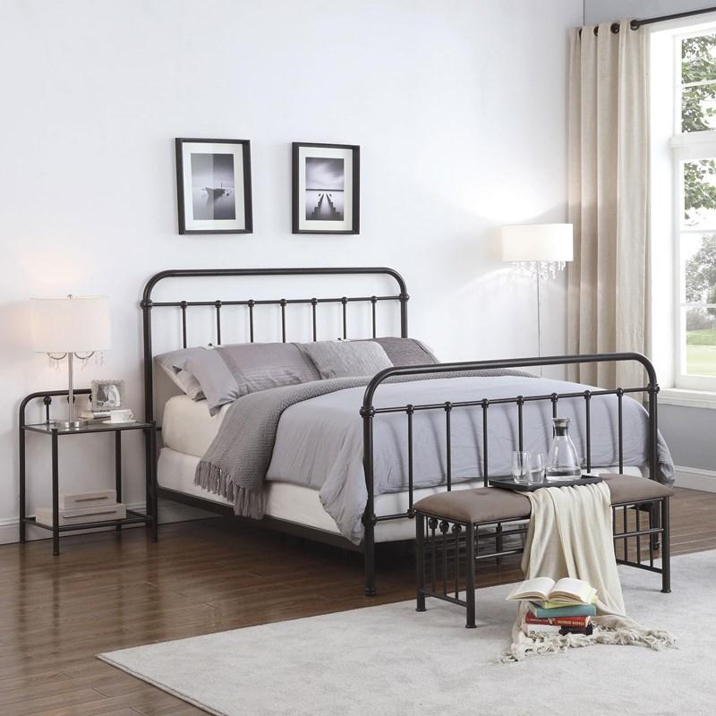 Large Picture of Coaster Furniture Livingston 301392 Metal 1-shelf Nightstand - Dark Bronze