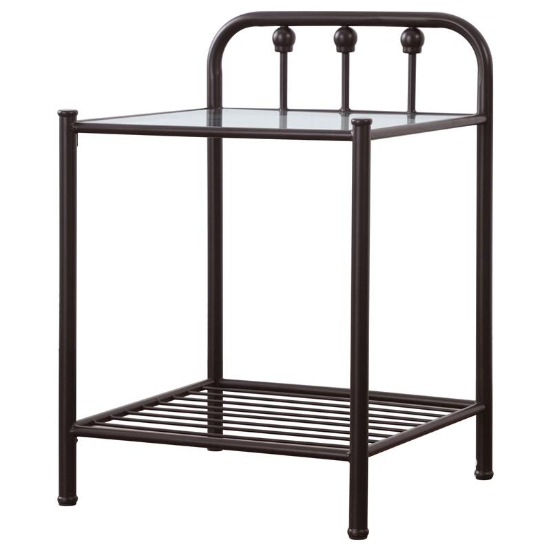 Large Picture of Coaster Furniture Livingston 301392 Metal 1-shelf Nightstand - Dark Bronze