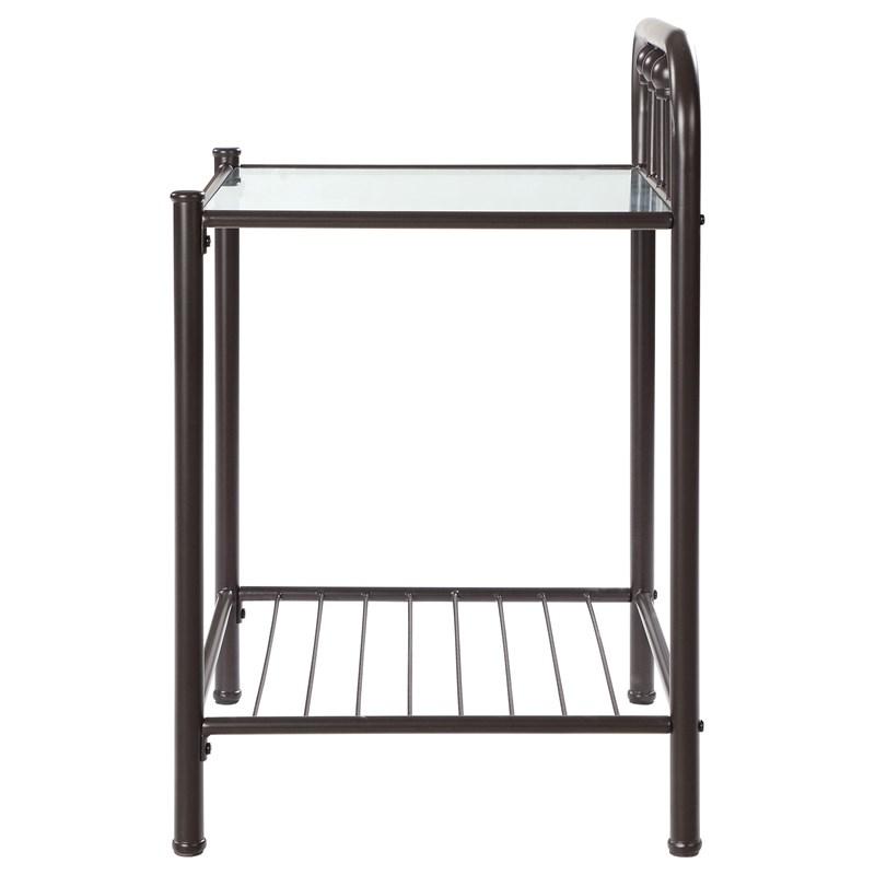 Large Picture of Coaster Furniture Livingston 301392 Metal 1-shelf Nightstand - Dark Bronze
