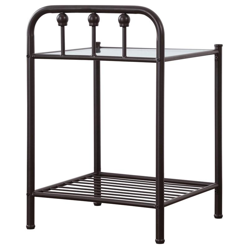 Large Picture of Coaster Furniture Livingston 301392 Metal 1-shelf Nightstand - Dark Bronze