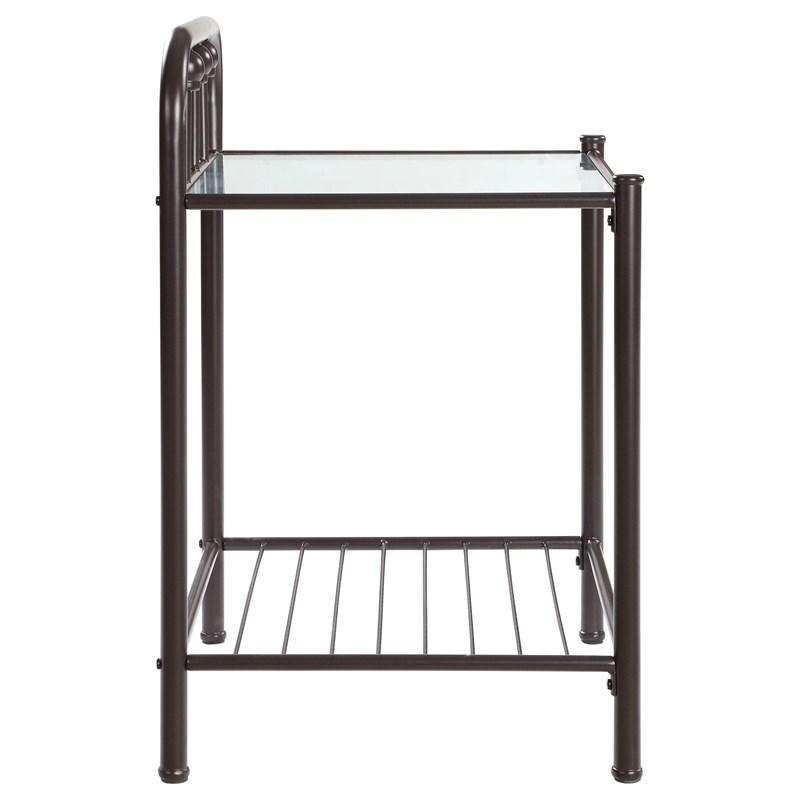 Large Picture of Coaster Furniture Livingston 301392 Metal 1-shelf Nightstand - Dark Bronze