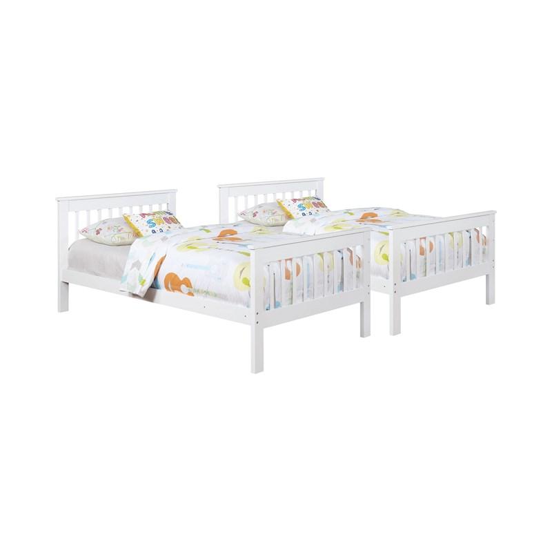 Large Picture of Coaster Furniture Chapman 460244N Wood Twin Over Twin Bunk Bed - White