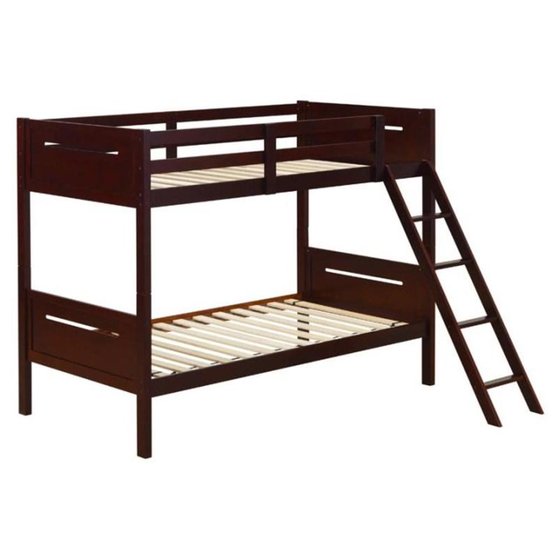 Coaster Furniture Littleton 405051BRN Wood Twin Over Twin Bunk Bed - Espresso