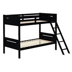 Coaster Furniture Littleton 405051BLK Wood Twin Over Twin Bunk Bed - Black