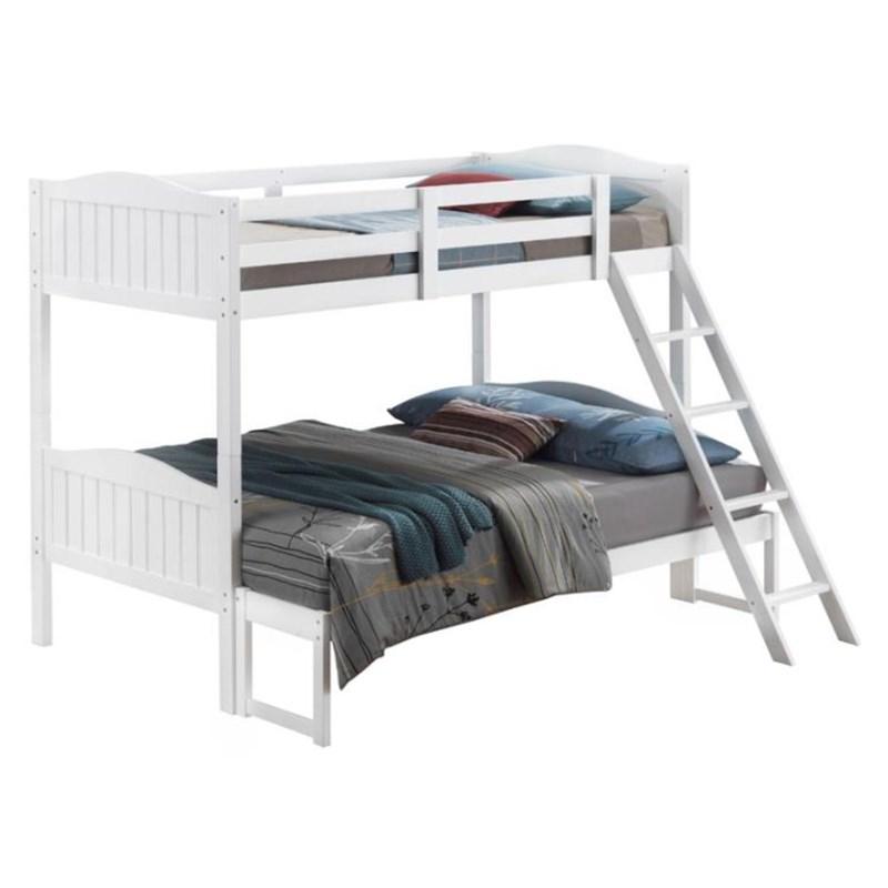Large Picture of Coaster Furniture Littletown 405054WHT Twin over Full Bunk Bed