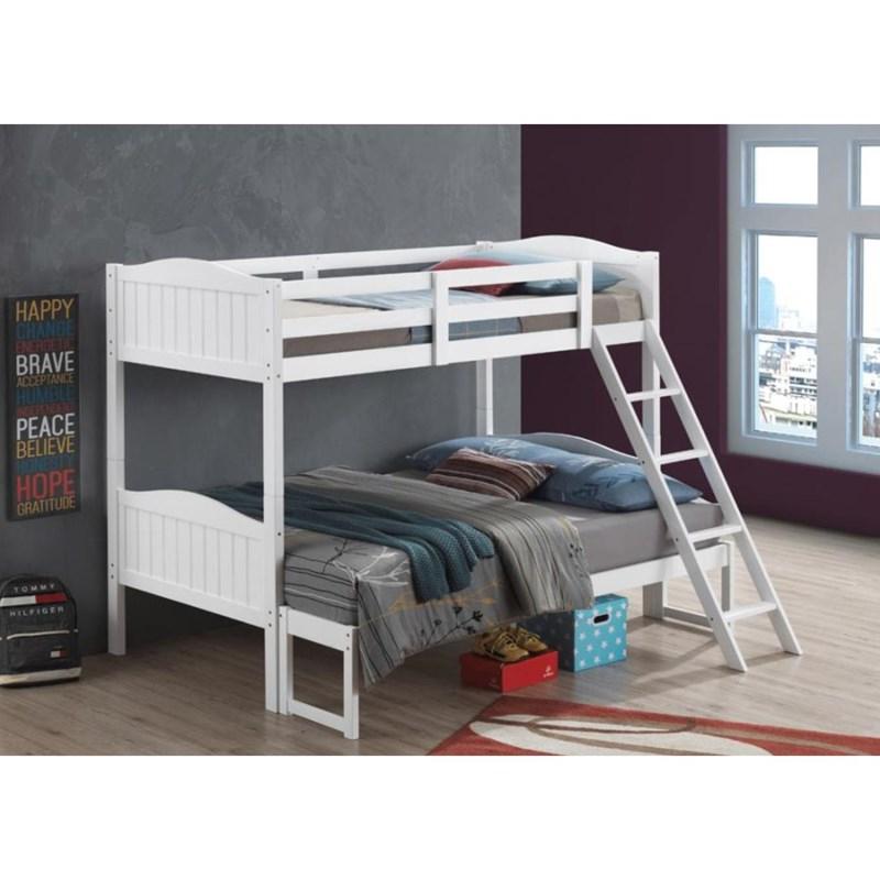 Large Picture of Coaster Furniture Littletown 405054WHT Twin over Full Bunk Bed