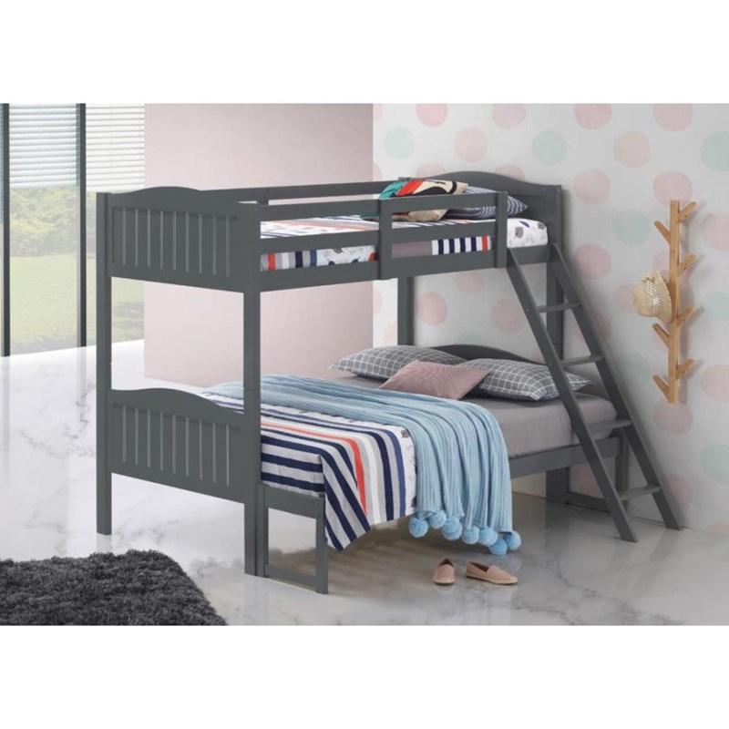 Large Picture of Coaster Furniture Littletown 405054GRY Twin over Full Bunk Bed