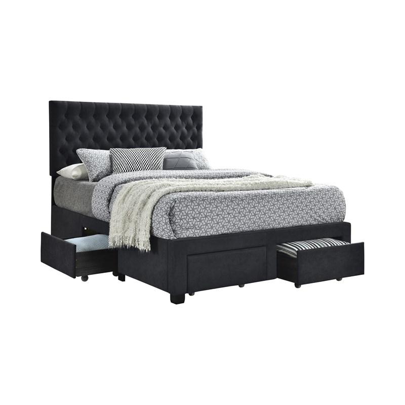 Coaster Furniture Soledad 305877F Upholstered Full Storage Panel Bed - Grey