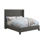 Coaster Furniture Bancroft 301405F Upholstered Full Wingback Bed - Grey
