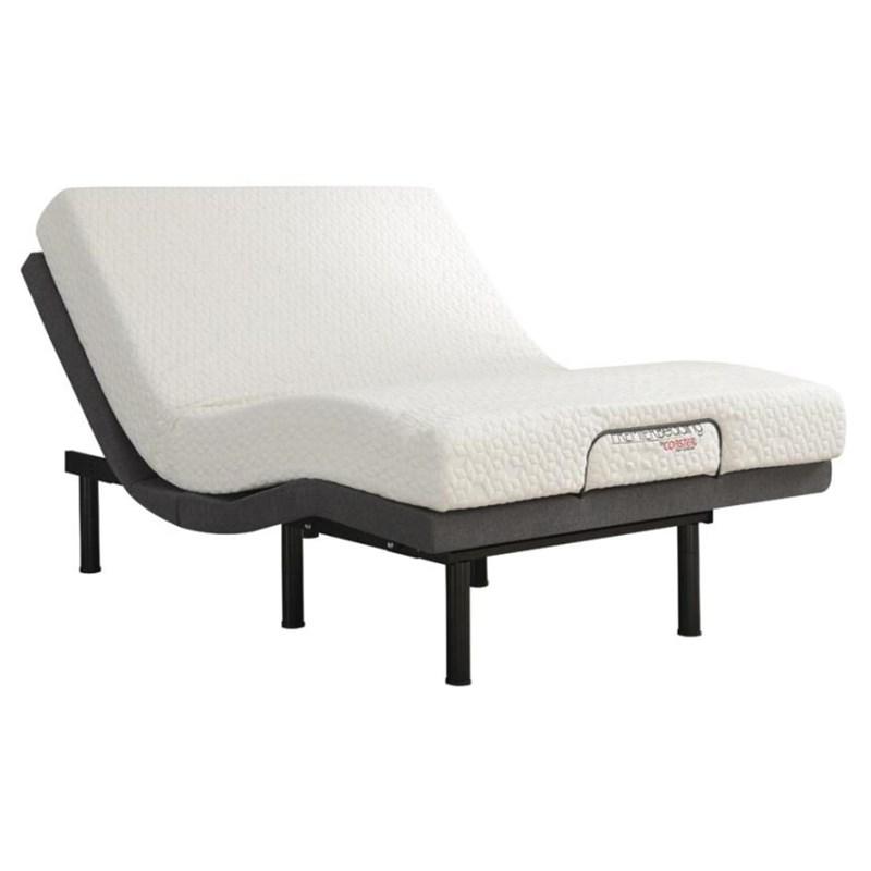 Large Picture of Coaster Furniture Negan 350132TL Twin Extra Long Adjustable Bed Base - Grey and Black