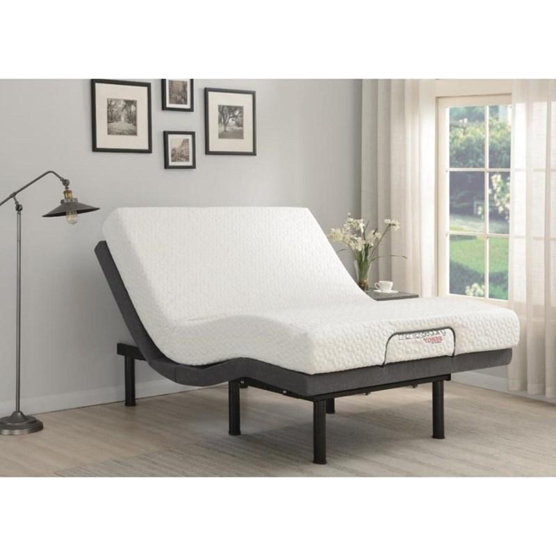 Large Picture of Coaster Furniture Negan 350132TL Twin Extra Long Adjustable Bed Base - Grey and Black