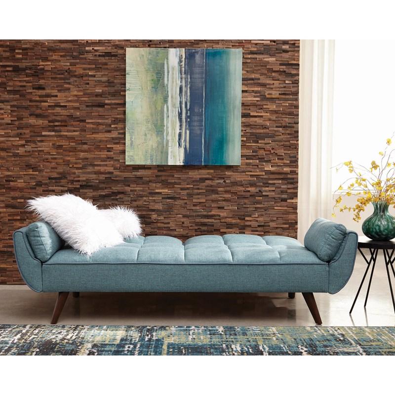Large Picture of Coaster Furniture Caufield 360097 Upholstered Convertible Sofa Bed - Turquoise Blue