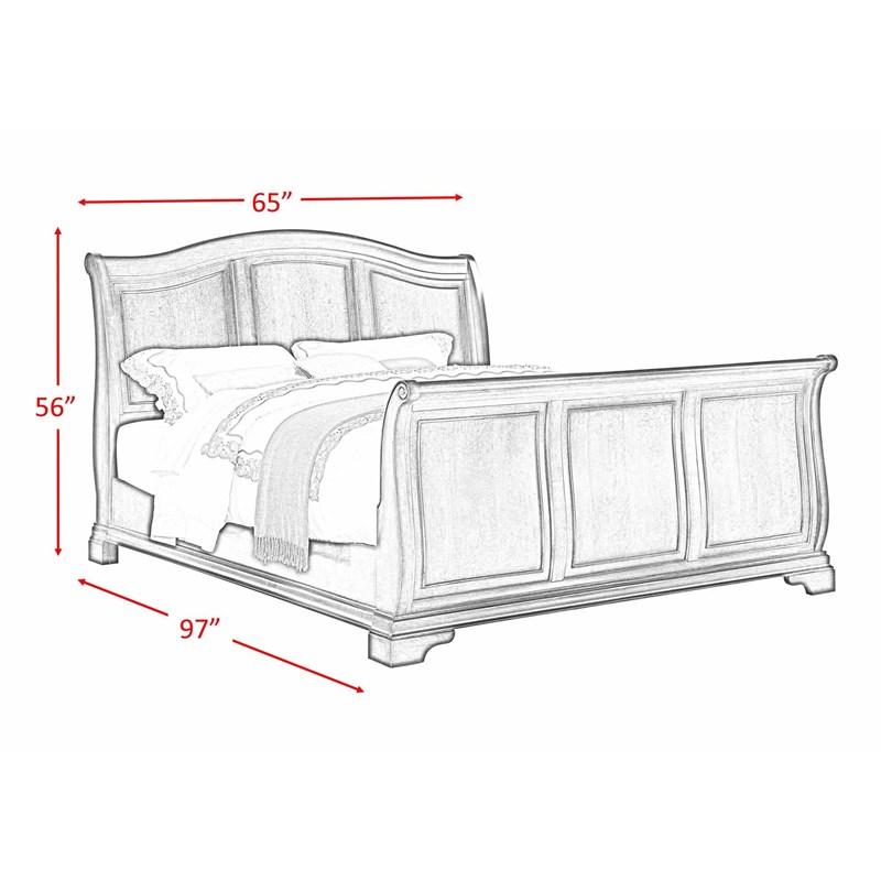 Large Picture of Elements International Cameron CM750QSB Queen Sleigh Bed - Cherry