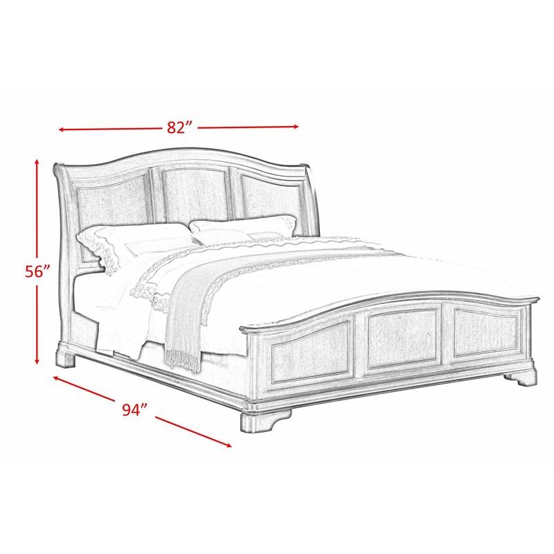 Large Picture of Elements International Cameron CM750KB King Panel Bed - Cherry