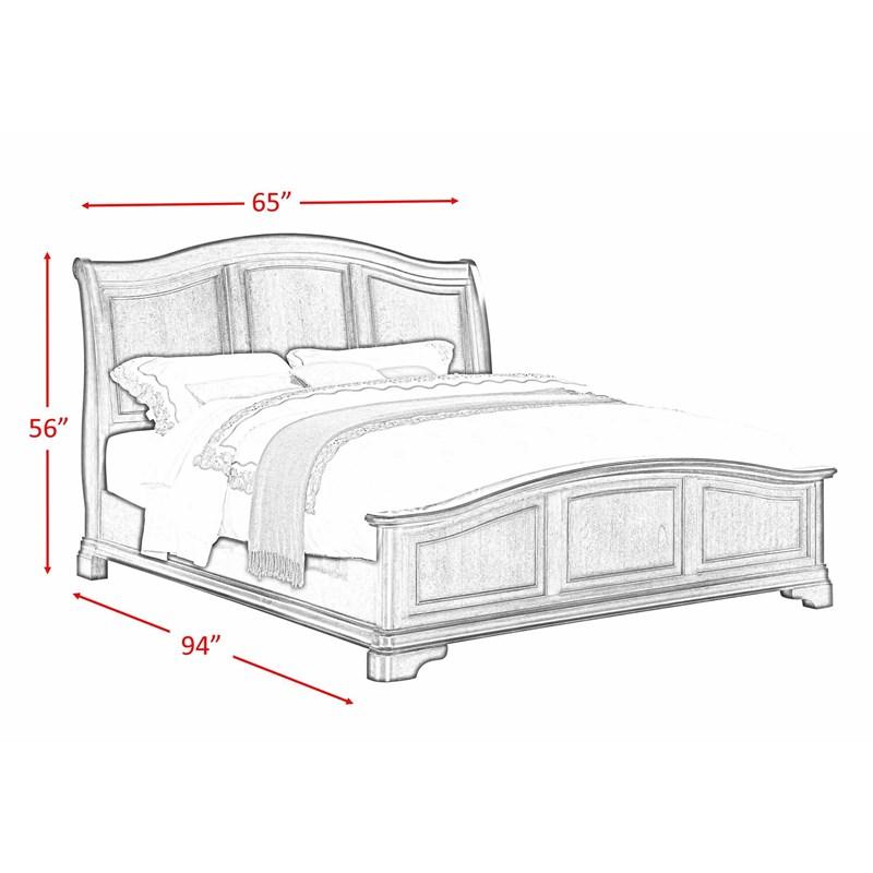 Large Picture of Elements International Cameron CM750QB Queen Panel Bed - Cherry