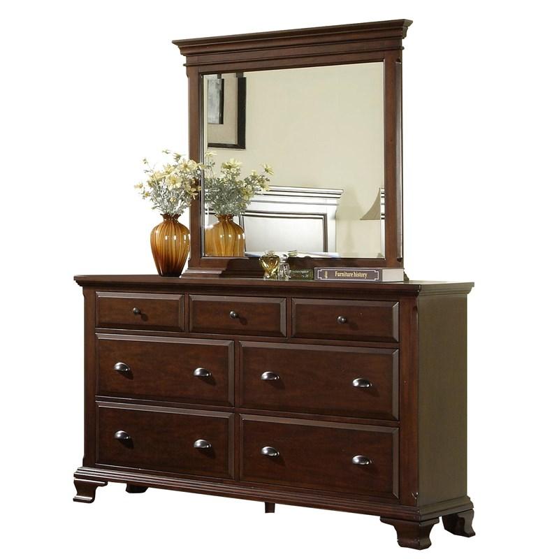 Large Picture of Elements International Canton Cherry CN600MR Dresser Mirror