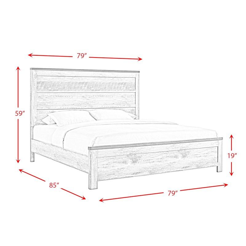 Large Picture of Elements International Millers Cove MC300KB King Panel Bed