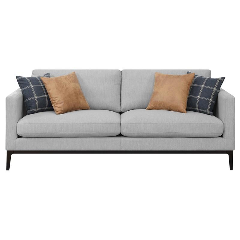 Large Picture of Coaster Furniture Apperson 508681 Upholstered Track Arm Sofa - Light Grey